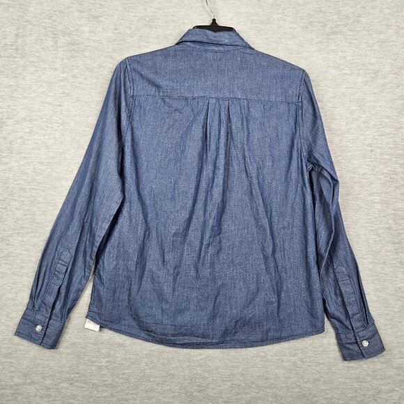 Disney Parks Women's Blue Christmas Embroidered Michey & Minnie Mouse Shirt Sz S - Picture 2 of 9